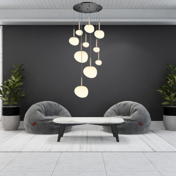 Buzlu Opal Camlı Modern Sarkıt Avize